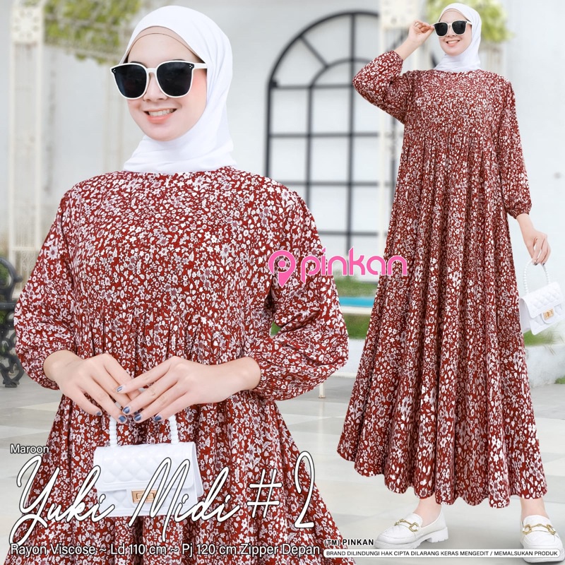 YUKI MIDI #2 busui ORI PINKAN | Midi Rayon Viscose