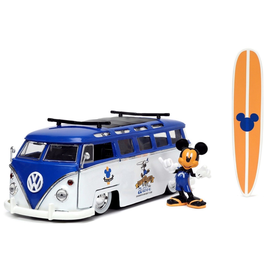 Jada 1:24 Disney Mickey Mouse 1962 Volkswagen Bus With Figure