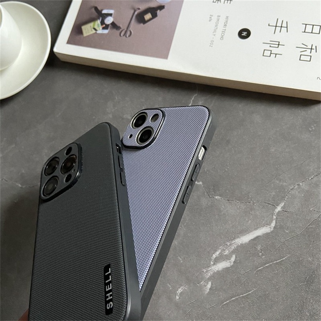 Casing Kulit Premium Minimalis iPhone 14 Pro Max Plus case iPhone 13 12 11 Pro Max Kamera Mewah Tertutup Penuh Pelindung shock protection back cover