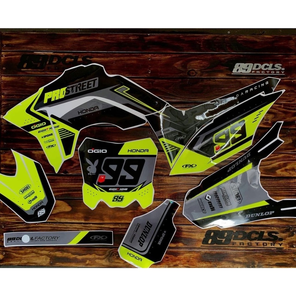 (BISA COD) DECAL KLX  / DECAL CRF / SUPERMOTO / GORDON KOMBINASI WARNA KUNING STABILLO KODE KANAYA-0