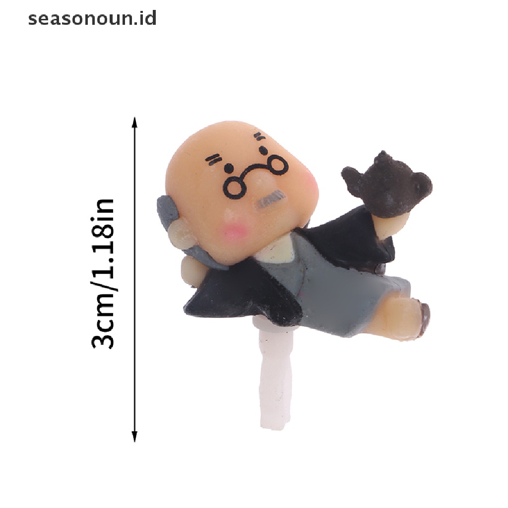 Seasonoun 1Pc Kartun Orang Tua Earphone Debu Plug 3.5mm Jack Anti Debu Topi Antarmuka Perlindungan Debu Ponsel Plug Aksesoris Ponsel.