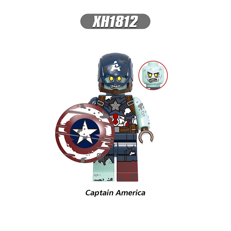 Zombie Avengers Minifigures Iron Man Captain America Falcon Scarlet Witch Hornet Hawkeye Rakitan Blok Bangunan Mainan