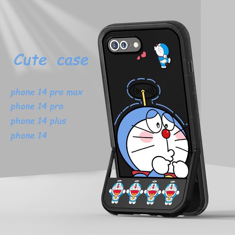 IPHONE Casing Ponsel Bracket Kucing Lucu Kompatibel Untuk Iphone14 Pro 13 11 12 XS Max X XR 6s8 +7Plus Casing Lembut TPU Anti Pecah Case Cover