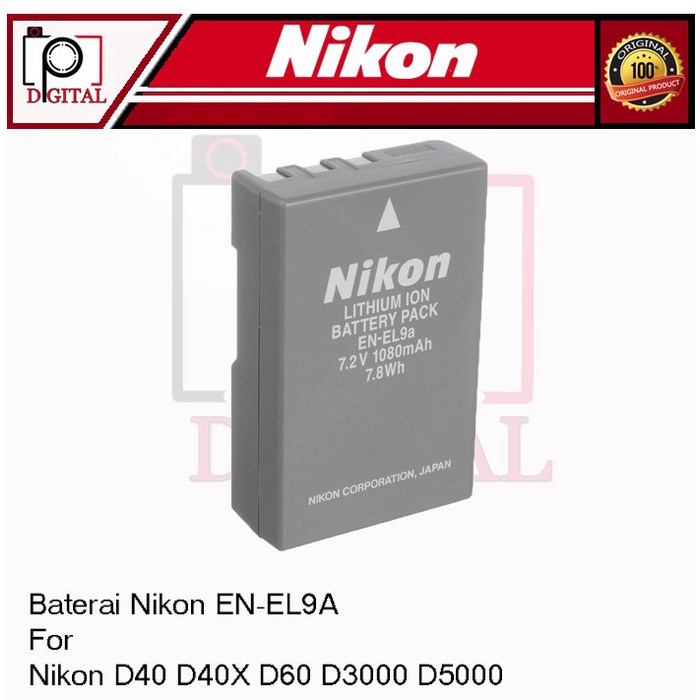 Batere Baterai Battery Nikon EN-EL9A For Kamera Nikon D3000/D5000