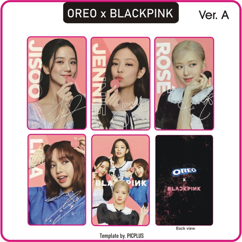 5pcs Blackpink Dengan OREO Photocards ROSÉ JISOO LISA JENNIE Lomo Card HD Collection Untuk Blink Blackpink