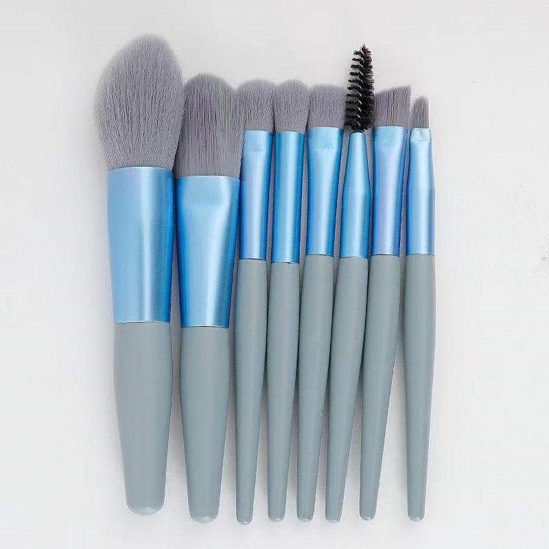 8pcs Kuas Kecantikan set brush parity mini Alat Kecantikan Bulu Lembut 8pcs macaron makeup brush set Perhiasan Gadis Seksi