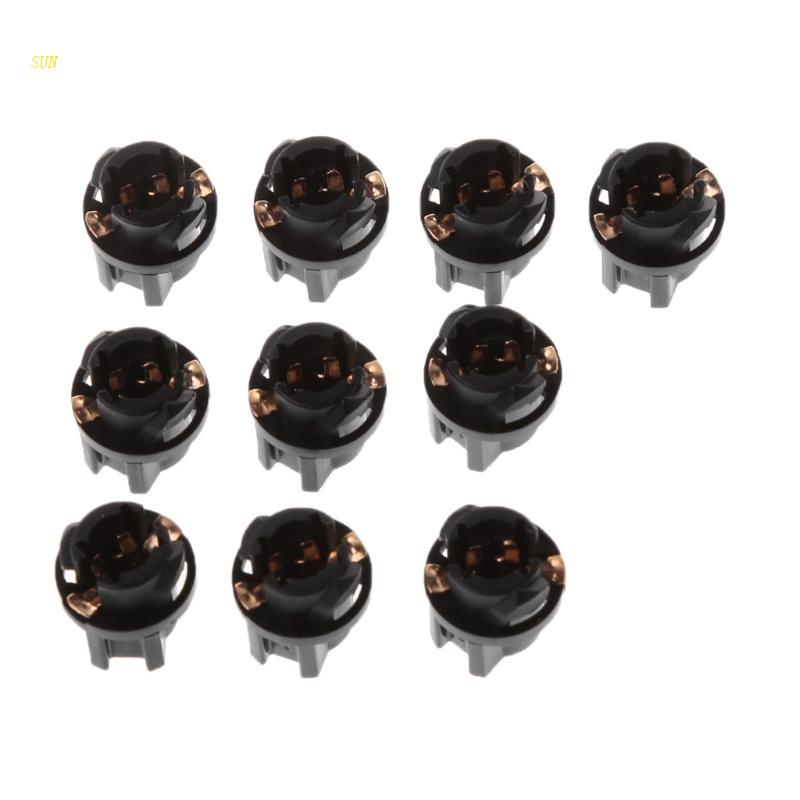 Sun 10pcs Lampu Bohlam Otomatis Bohlam Lampu Otomotif 12V 1.2W T5 Bohlam Halogen T5 Soket