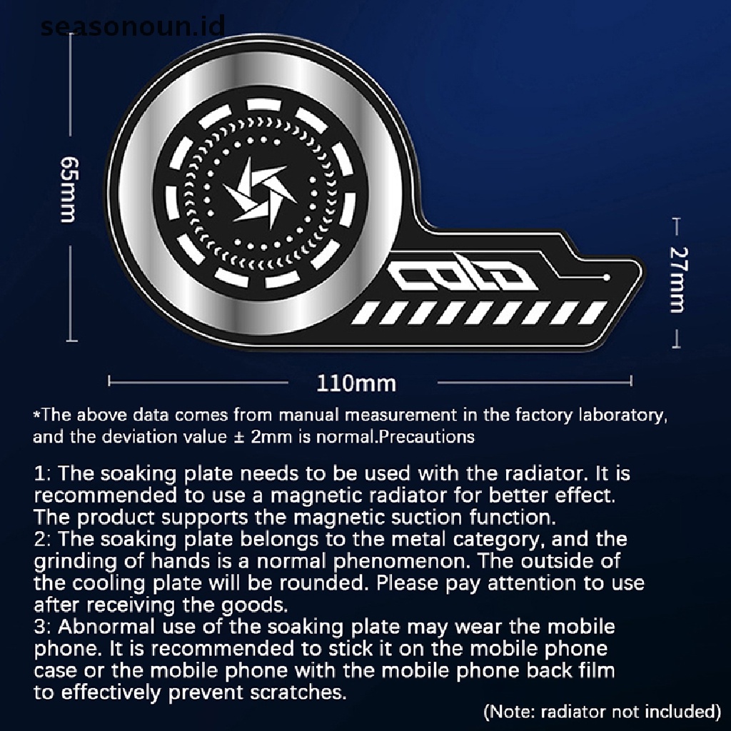 Seasonoun Plat Pendingin Ponsel Portabel Ringan Seragam Ponsel Heat Plate Hp Heat Sink Penyerapan Magnetik Cooling Composite Soaking Plate.