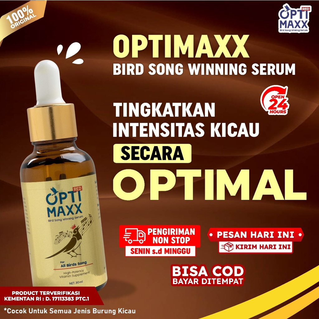 Paket Juara 2 Botol Optimaxx - Original Optimax Multivitamin Penggacor Gacor Burung Kicau Lovebird M