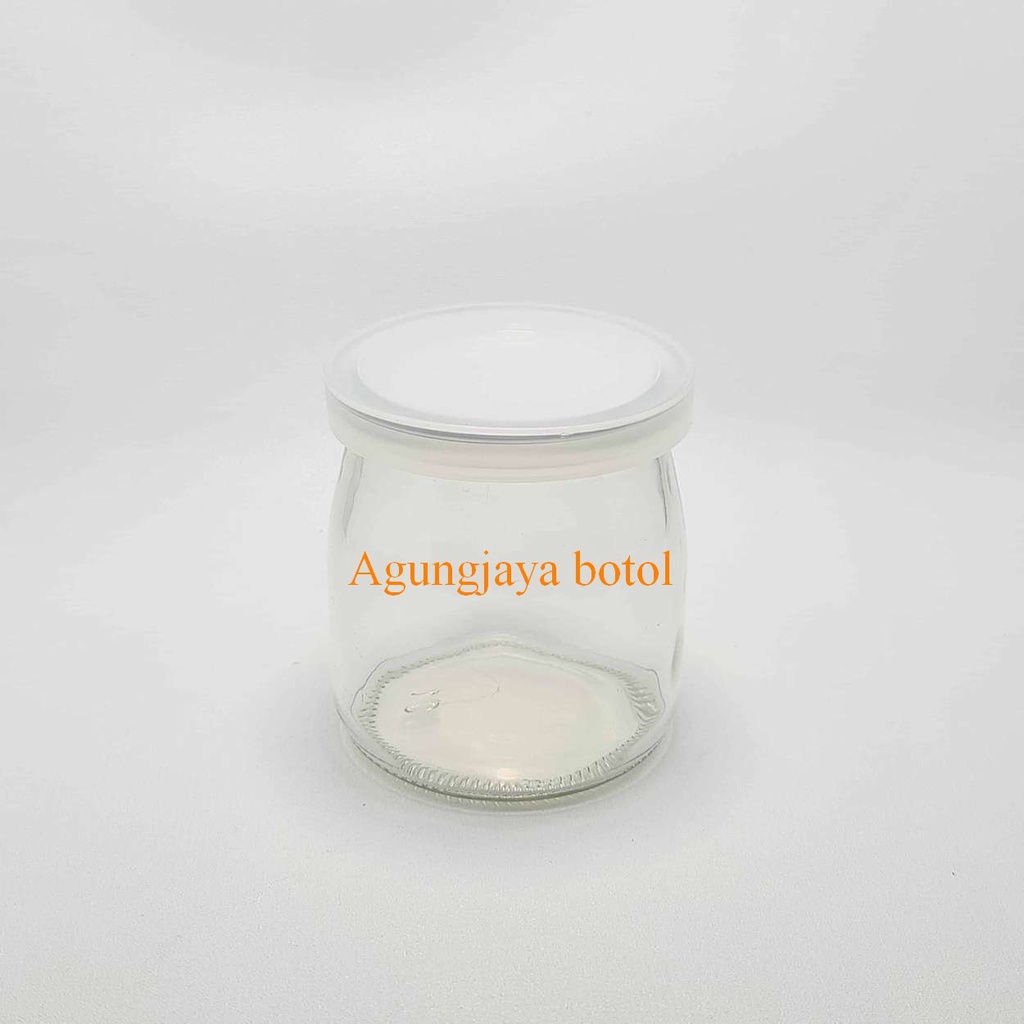 Jar Kaca 200 Ml Puding Pendek Clear Tutup Plastik /  Jar Kaca / Jar  / Jar Madu / Jar Selai / Jar Je