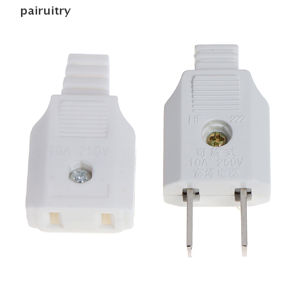 Prt US 2pin Gepeng AC Listrik Power Male Plug Female Socket Outlet Adaptor Kawat PRT