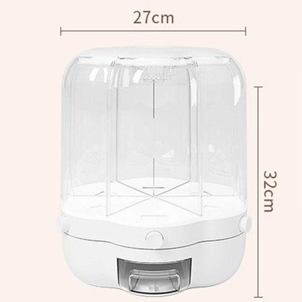 R-FLOWER Dispenser Biji-Bijian Dapur 6-Grid Dapat Diputar Tempat Penyimpanan Biji-Bijian Kapasitas Besar Multifungsi Rice Bucket