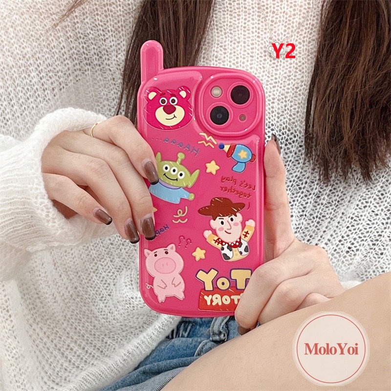 IPHONE Casing Case Winne The Pooh Kreatif Toy Story Kompatibel Untuk Iphone11 14 13 12 Pro Max7 8 Plus XR X XS MAX Kepribadian Retro Bentuk Ponsel Seluler Soft Cover