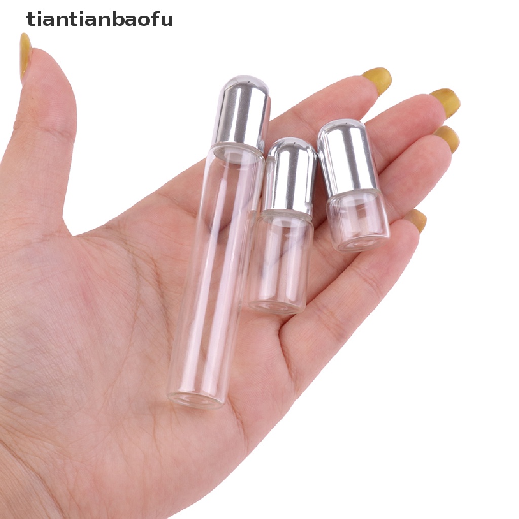 [tiantianbaofu] 1per2x3 /5/10ml Kaca Roll On Roller Kosong Botol Bola Butik Perjalanan