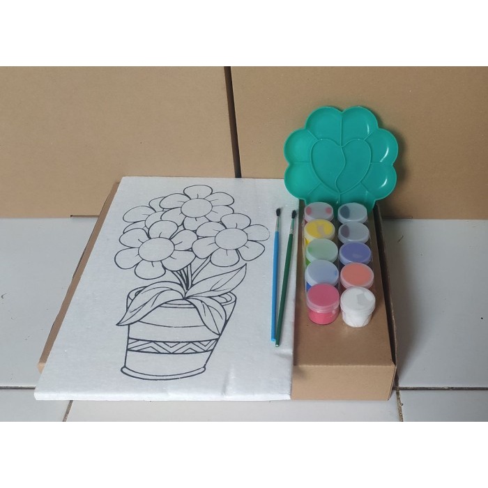 

DISKON WARNA/ Painting Kit Paket Melukis Anak Styrofoam Sterofoam - 1 pcs, laki2