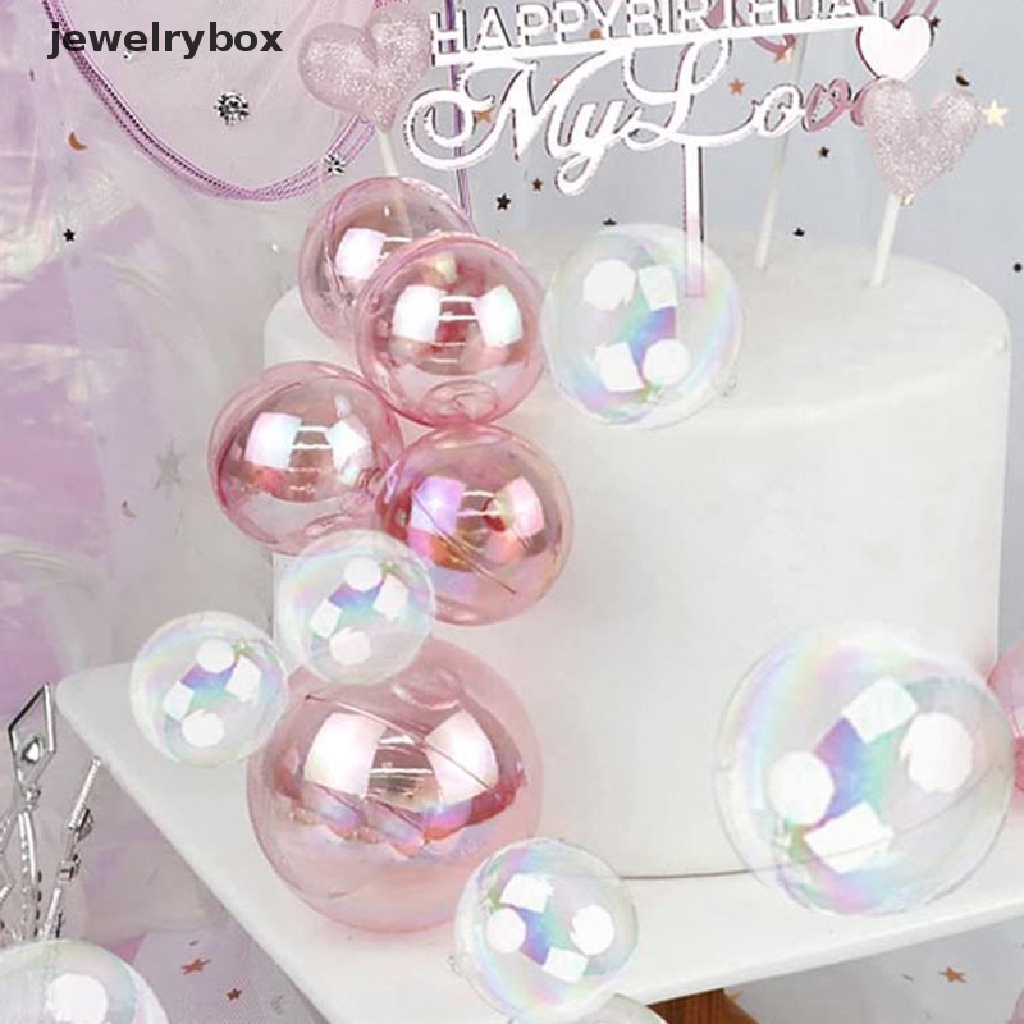 [jewelrybox] 4pcs Bola Bening Warna-Warni Hiasan Kue Bola Cupcake Cake Insert Topper Butik