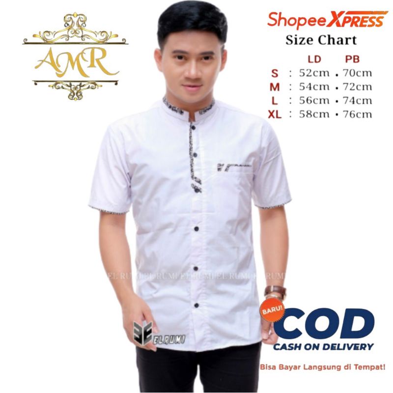 M Koko Dewasa Baju koko pria lengan pendek batik terkini Terlaris Promo Baju koko lengan pendek pria