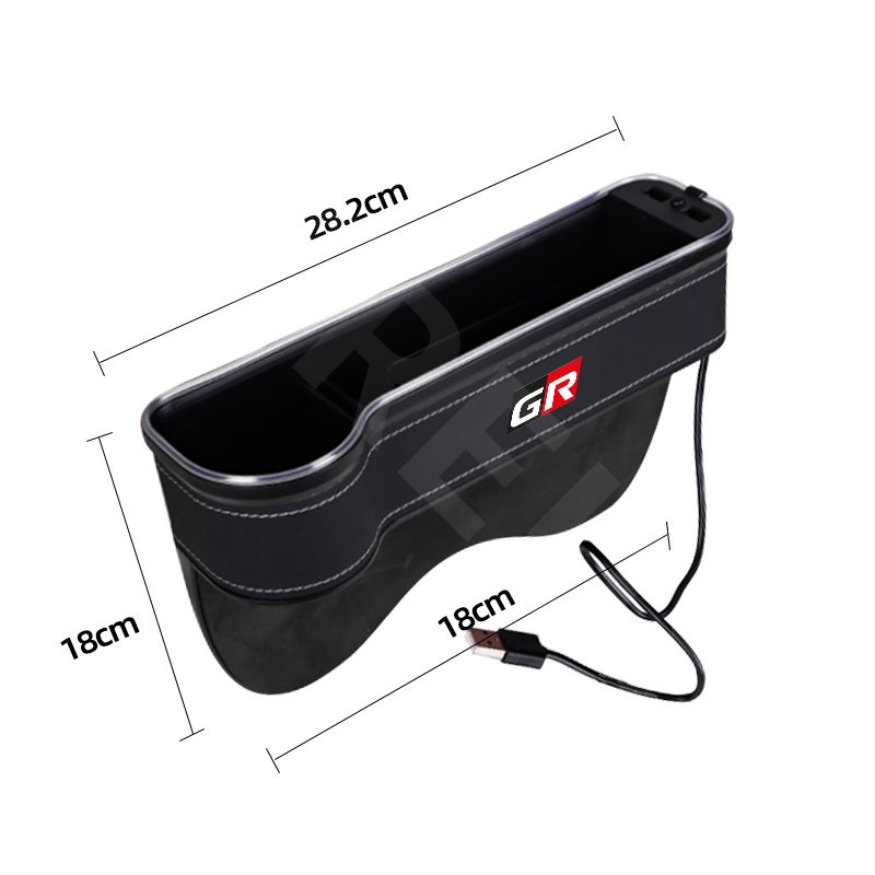 Kotak Penyimpanan Celah Jok Mobil Toyota LED Dengan port charging Seat Side Gap Slit Pocket Storage Untuk Avanza Rush Kijiang Innova Razie Yaris Wish Corolla Cross