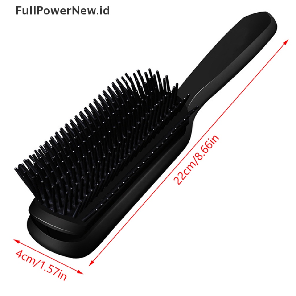 Power 9baris Styling Hair Brush Lurus Curly Rambut Detangling Sisir Sikat Salon ID