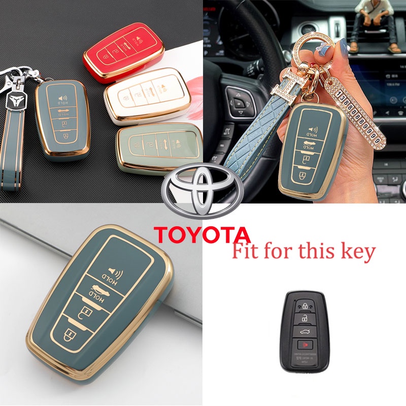 Fashion TPU Mobil Remote Key Case Cover Shell Fob Untuk Toyota Corolla Prius Camry CHR C-HR RAV4 Altis Land Cruiser Prado Tanpa Kunci