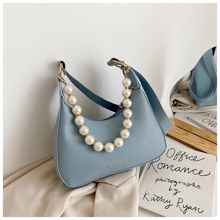 Tas  Wanita Korea Impor Sistem Warna Makron Sederhana Fashion Liar Tas Selempang Mutiara Liar Sling Bag Sederhana Tas Selempang Bahu Wanita Korean Style Handbag Tas Bahu Wanita mini fashion crossbody