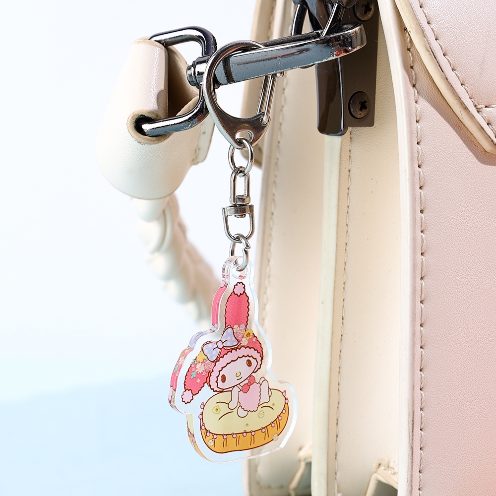 [Harga Grosir] Sanrio Acrylic Melody Cinnamoroll Gantungan Kunci Mini Tas Ransel Lucu Liontin Ins Gaya Transparan Gantungan Kunci Gadis Siswa Keyring