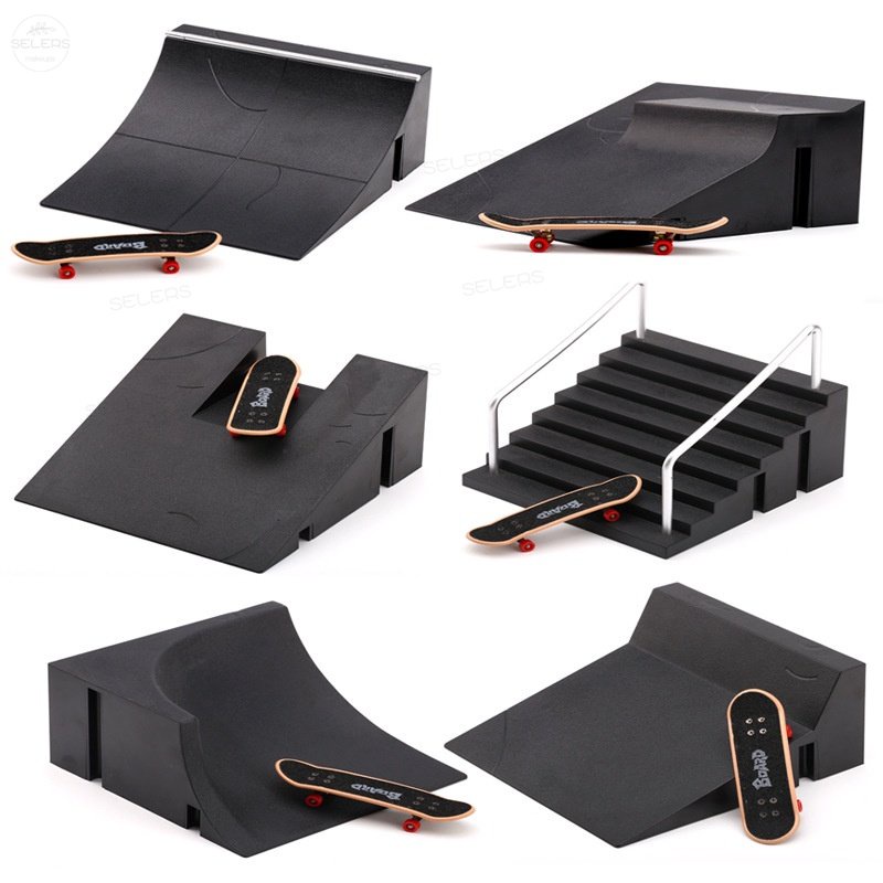 Arena Skateboard Finger Fingerboard Parks Mini Jari Skateboard Taman Mainan Fingerboard Plastik Ramp Deck Aneka Set