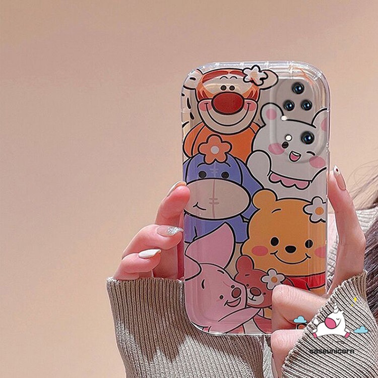 Untuk Redmi Note10 11 10s 9 8 11s Redmi 9T 9 10C 12C 10A 10 A1 9A 9C NFC Note10 POCO F4 Kartun Lucu Disney Winnie the Pooh Manyo Piglet Tigger Shockproof Airbag Soft TPU Back Case