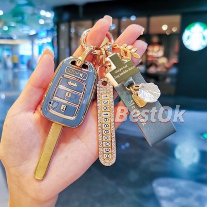 1pcs /2 /3 /4 Tombol TSoft TPU Car Key Case Cover Rantai Remote Fob Holder Shell Pelindung Untuk Honda Mobilio BRV HRV Accord Brio City Civic CRV Jazz