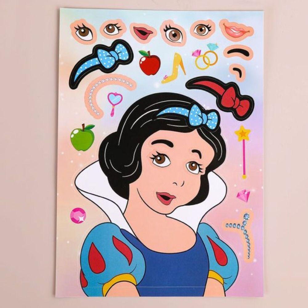 Mxbeauty Anak Puzzle Stiker Merakit Mainan DIY Stiker 12 Pcs/set Stiker Hias Kartun Edukasi Gadis Hadiah Merakit Jigsaw Puzzle Sticker Game