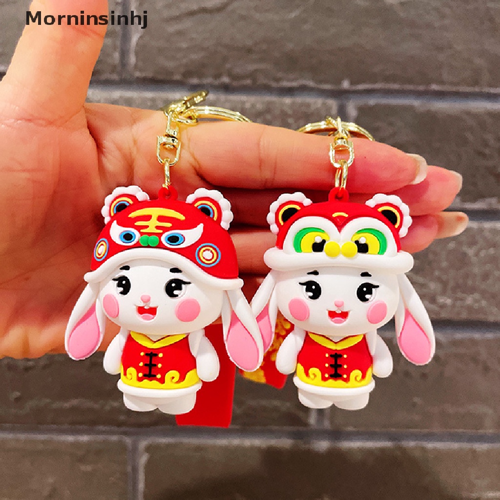 Mornin Kartun Tang Gaya Kelinci Hewan Boneka Gantungan Kunci Perempuan Lucu Tang Style Rabbit fashion couple key chain Tas Liontin Hadiah id