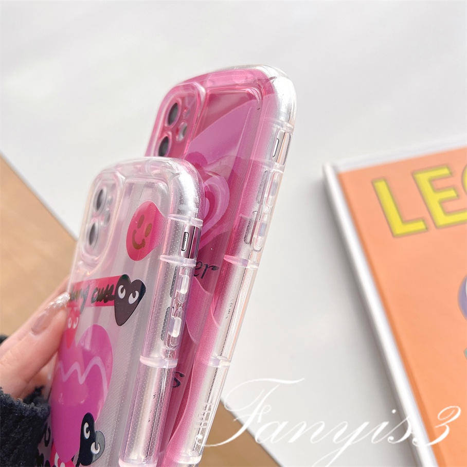 Compatible For IPhone 14 13 12 11 Pro Max X XR Xs Max 8 7 Plus SE 2020 Kompatibel Untuk Graffiti Pink Love Sabun Telepon Case Bening TPU Soft Cover