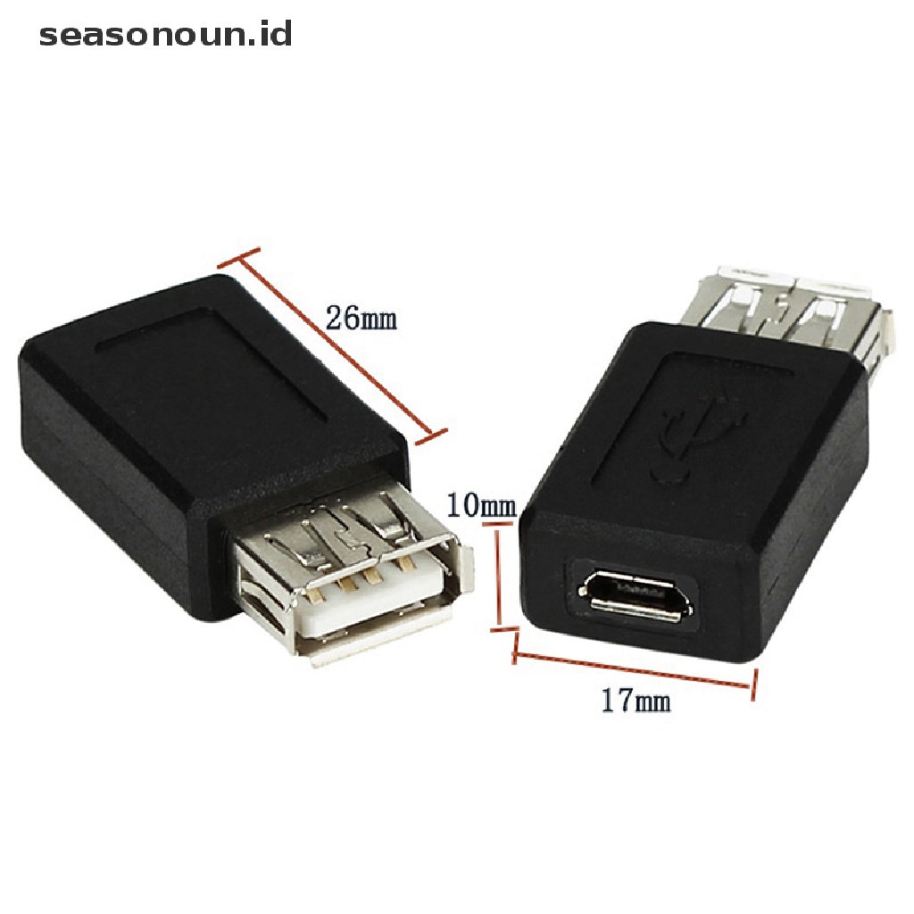 Seasonoun Desain Sederhana Baru USB 2.0 Female to Mini USB Female Converter Adapter Plug.