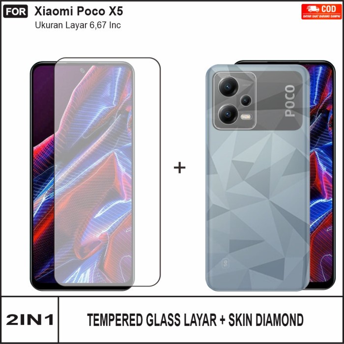 Tempered Glass Layar Xiaomi Poco X5 5G Free Skin Diamond