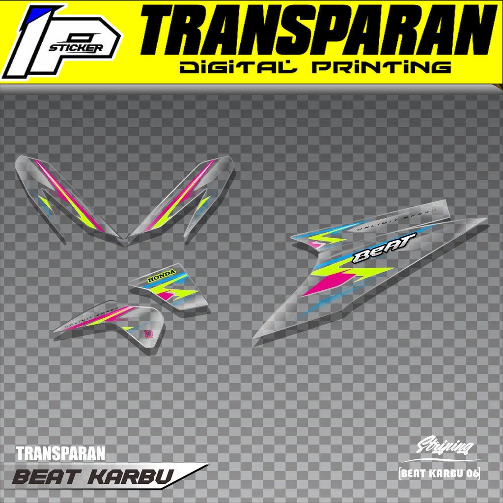 Stiker Striping Motor BEAT KARBU - Sticker Motor Honda Beat Bahan Transparan JP02