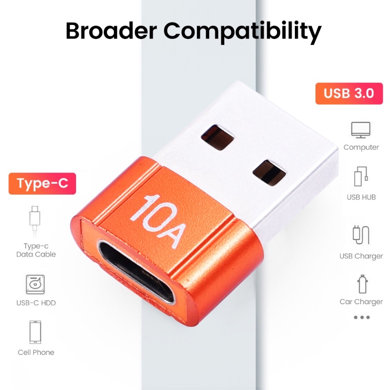 Adaptor 10A Tipe c Ke USB/Konverter Charger Tipe-c Male To USB3.0 Female/Adaptor Transfer Data Hp Universal