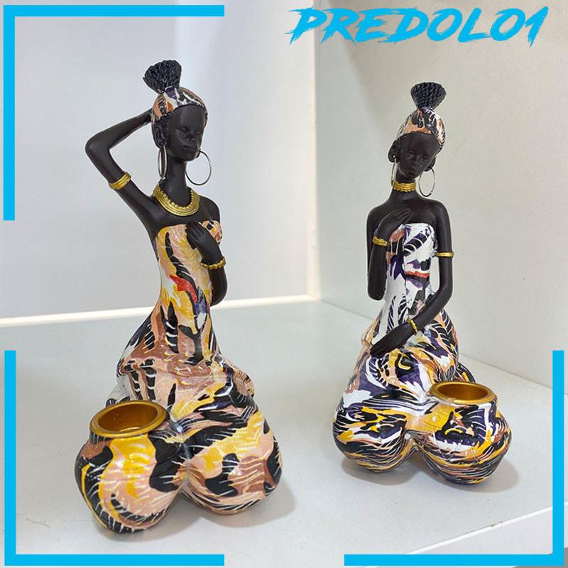 [Predolo1] Tempat Lilin Gaya Retro Candlestick Patung Wanita Exotic Afrika Untuk Masuk