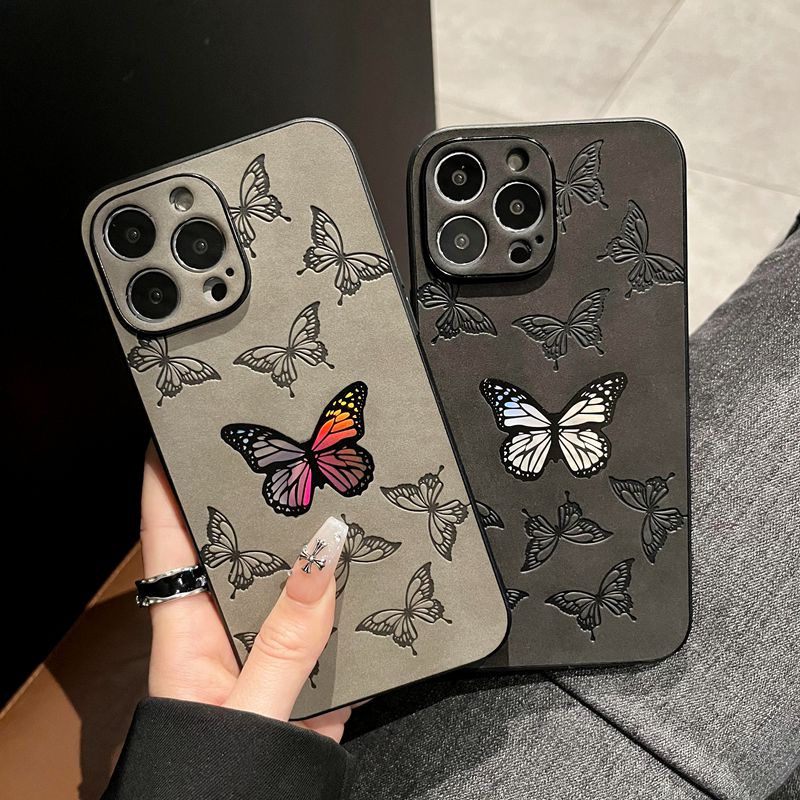 Nice Shine Laser Butterfly Hard Case HP iP iPhone 14 + Plus 11 12 13 Pro Max X XR XS Max FTD Casing Apple