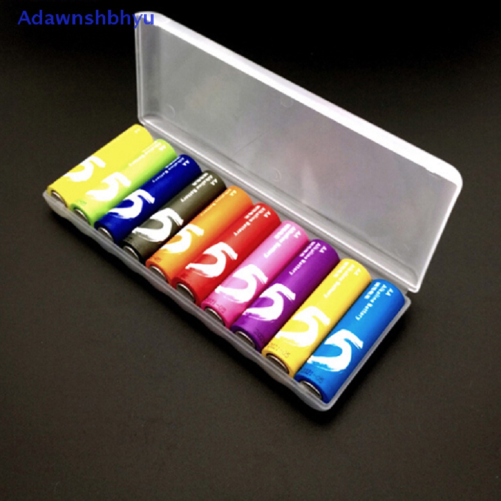 Adhyu Kotak Penyimpanan case cover holder Plastik Portable Untuk 10pcs AA ID