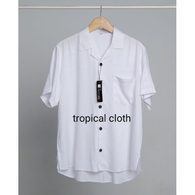 ~KEMEJA POLOS LENGAN PENDAK HAWAIAN CLASSIC SHIRT KEMEJA PANTAI RAYON kemeja krah piama pria