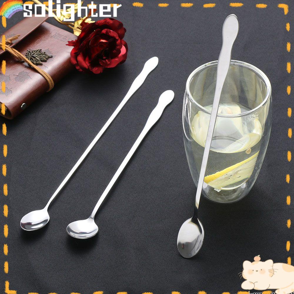 Solighter 1pc Bar Cocktail Spoon Stirrer Anggur Rumah Gagang Panjang