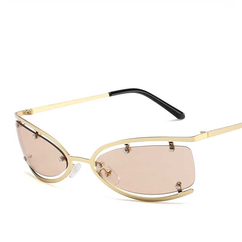 Kacamata Hitam Fashion Square Aesthetic Shades Untuk Wanita/Pria Metal Frame Sunglasses Eyewear