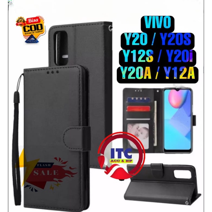 CASE PREMIUM FLIP KULIT DOMPET TYPE HP VIVO Y20 Y20S Y12S Y20i Y20a Y12a  DOMPET- FLIP COVER LEATHER