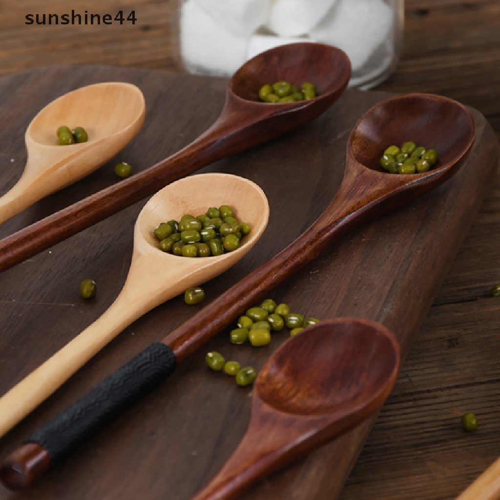 Sunshine Tea Spoon Sendok Kopi Panjang Sendok Teh Kecil Kayu Madu Dessert Spoon ID