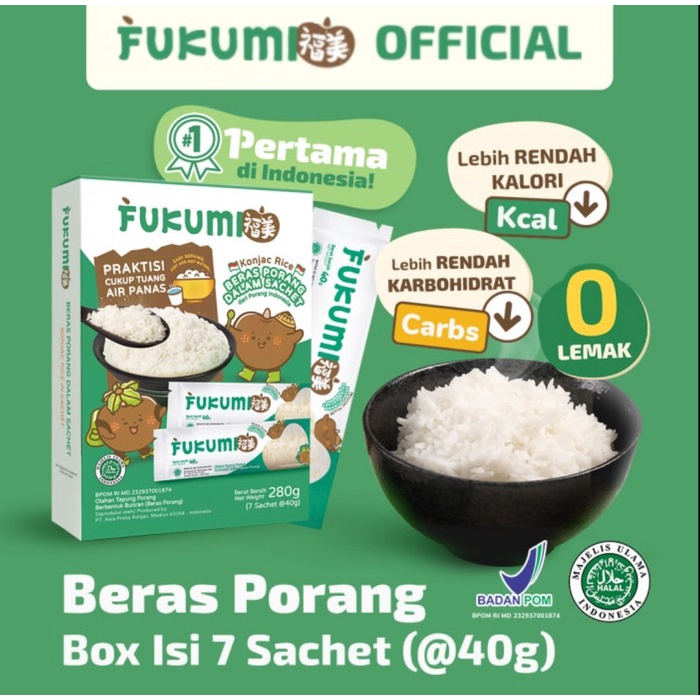 

[Bisa COD] Beras Fukumi - Beras Porang Box Sachet (7 Sachet)