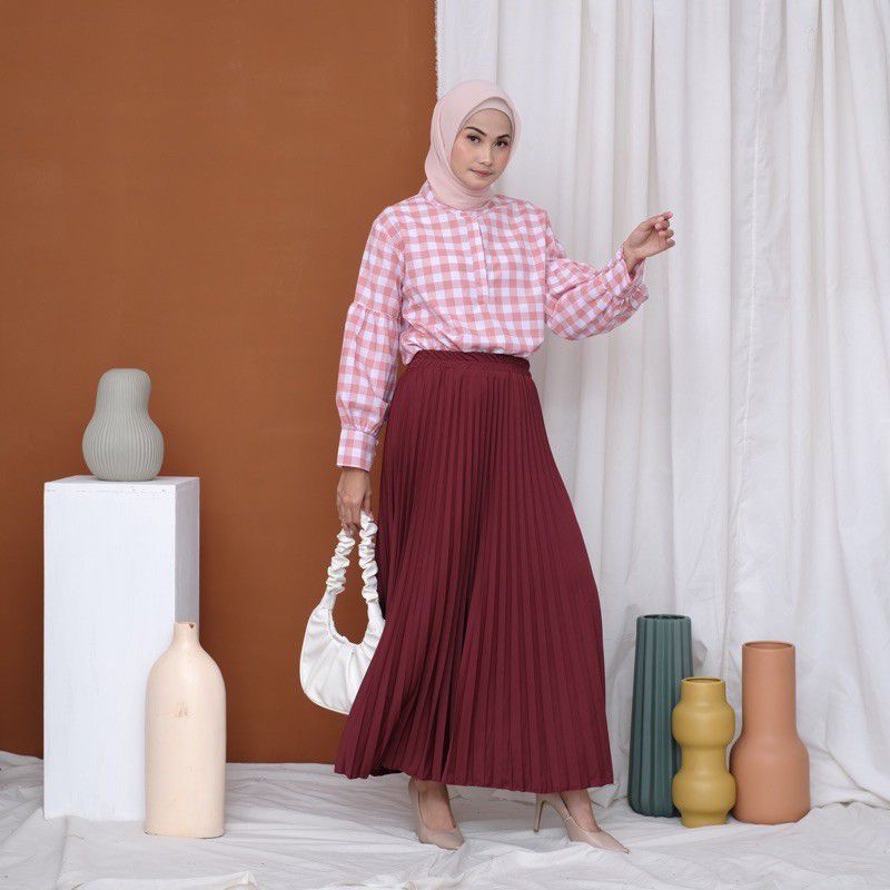 ROK PLISKET PANJANG MAYUNG HYGET PREMIUM/ROK REMPEL PANJANG POLOS