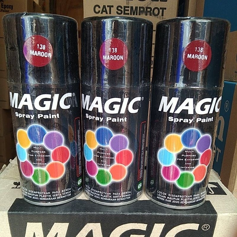 cat semprot pilok pilox magic spray paint magic maroon 138 merah tua merah marun 300cc