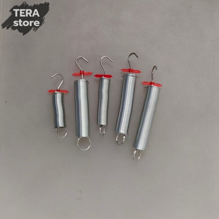 

per pegas spiral 1 set isi 5 alat peraga 0.5 N, 1 N, 2 N, 3 N, 5 N