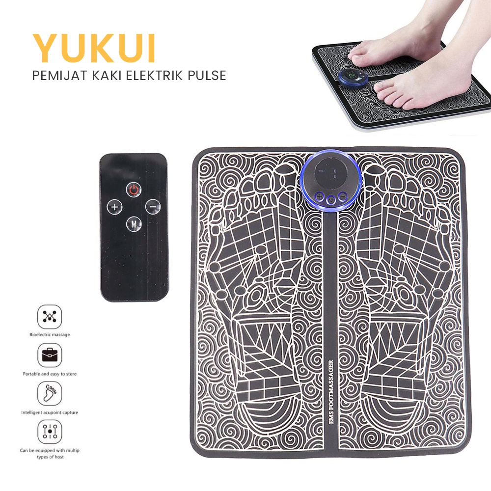 Pemijat Kaki Elektrik Pulse EMS Muscle Mat Massager - EMS14 - Black