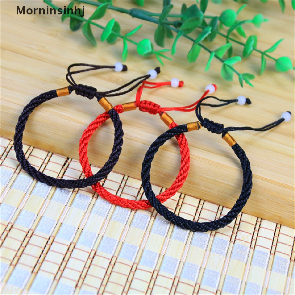 Mornin Wanita Beruntung Buatan Tangan Dikepang Pasangan Braclet Adjustable Beruntung Gelang Tali Merah id